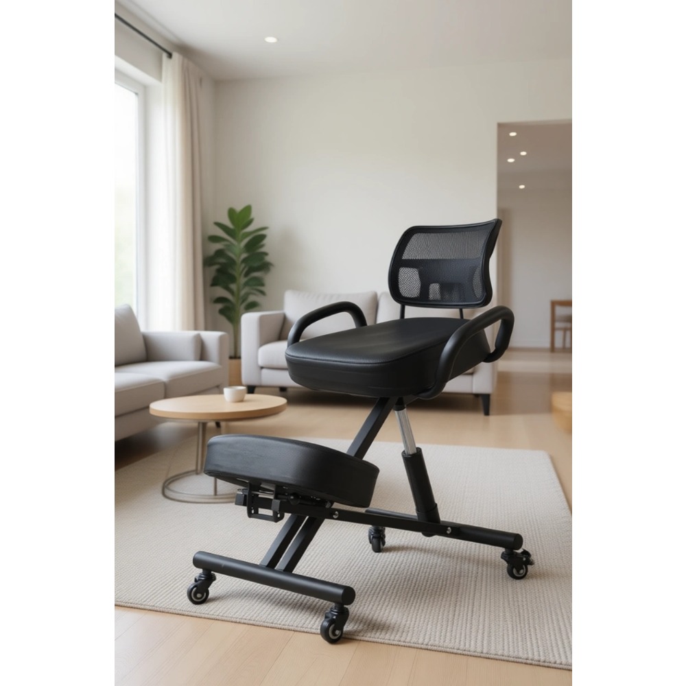 Ergonomic Office Chair - Adjustable Ergonomic Kneeling Chair with Backrest,