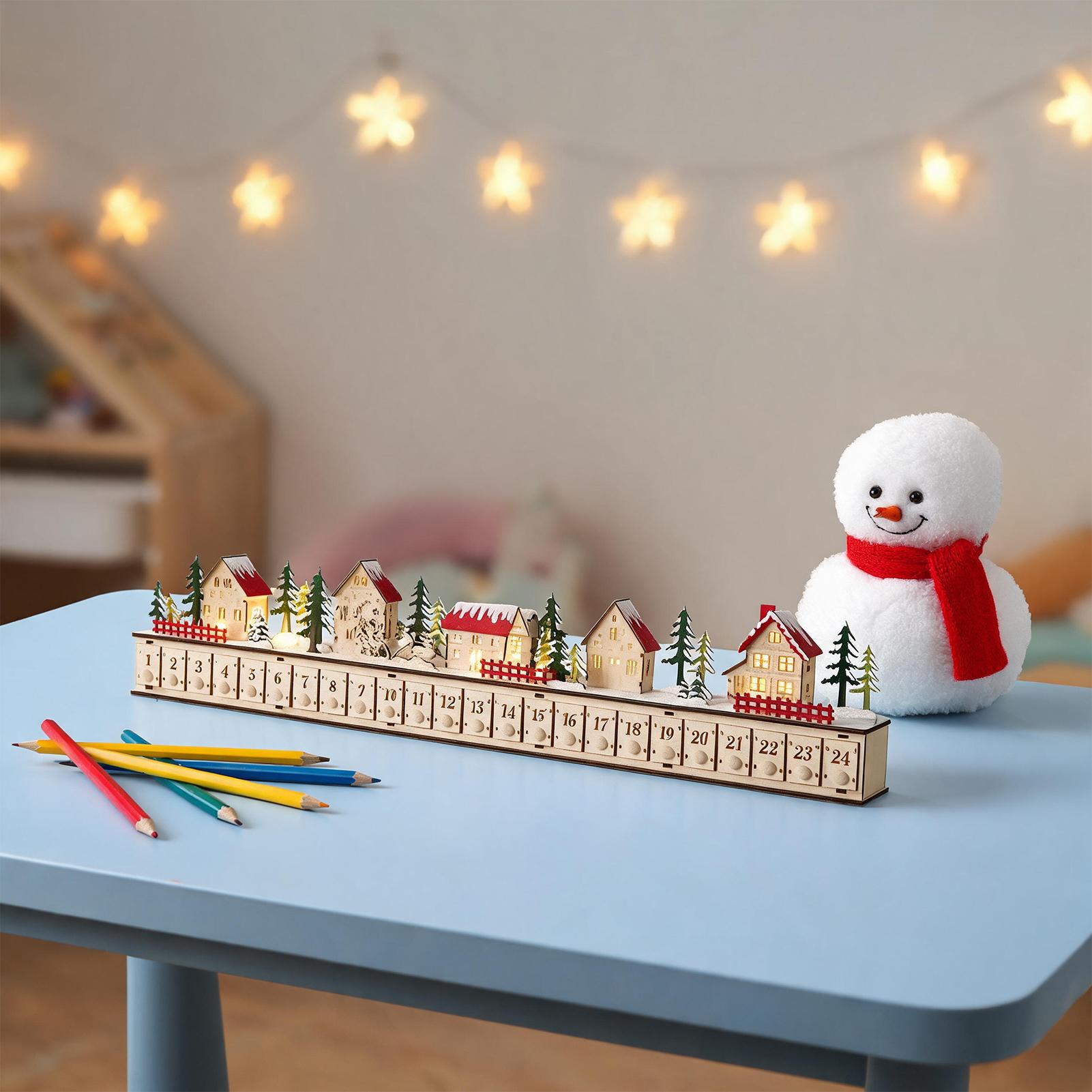 Home Office Holidays 2026 - Christmas Advent Calendar Wooden Snow House