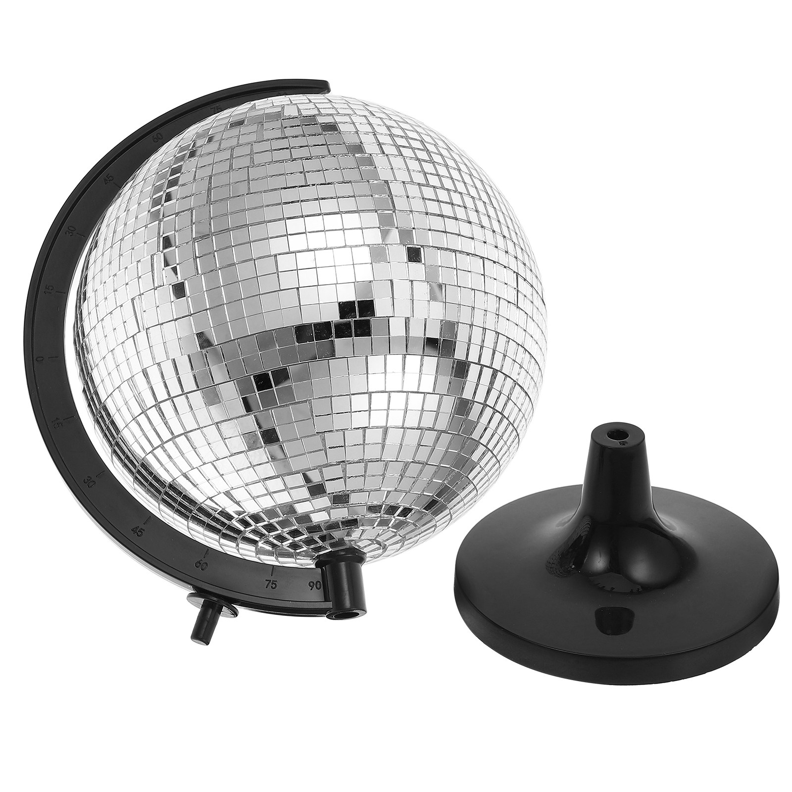 Home Office With Bookshelves - Whimsical Disco Globe Decor Reflective Mirror