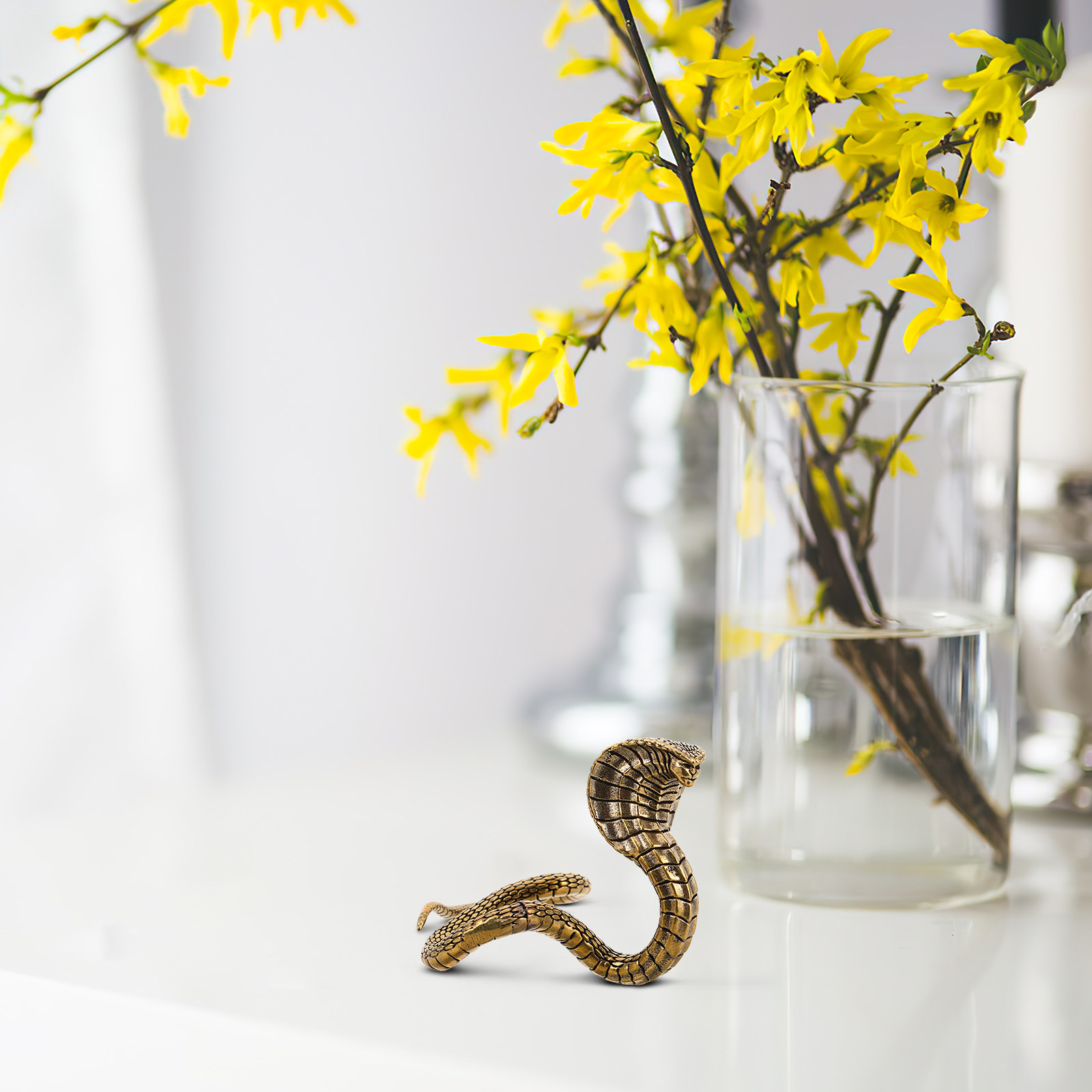 Handcrafted Brass Snake Sculpt - Home Office Feng Shui recension och pris
