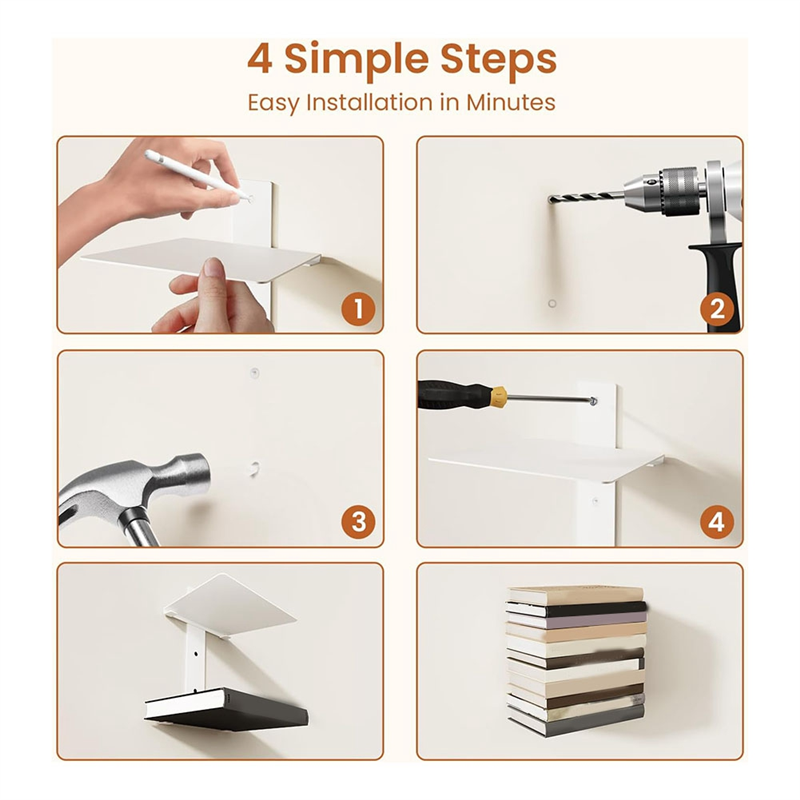 【Flash-Deal!】2Pcs Floating Boo - Home Office With Bookshelves recension och pris