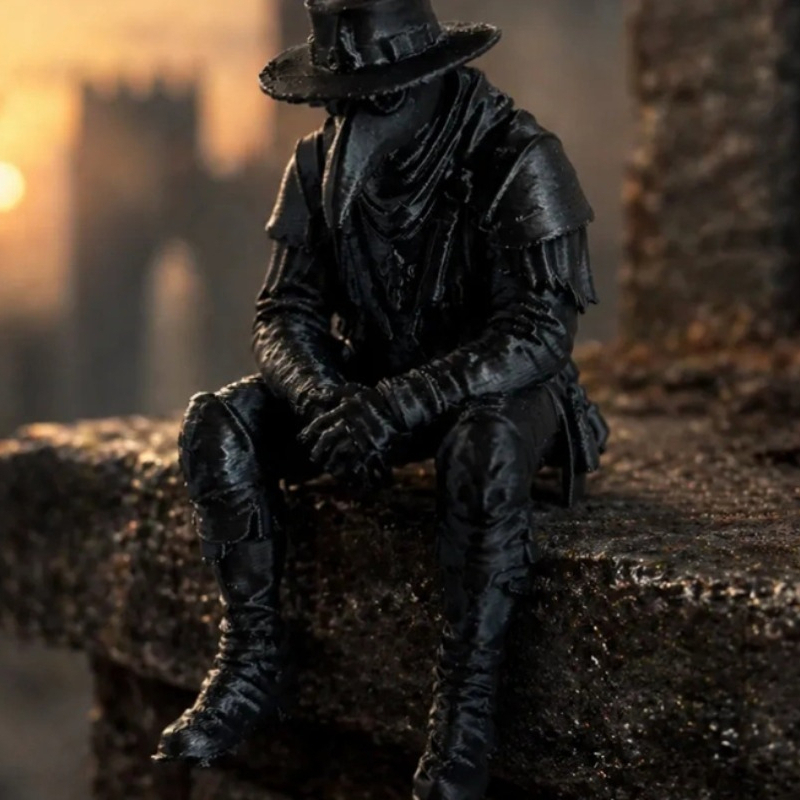 Plague Doctor Desktop Decorati - Home Office With Bookshelves recension och pris