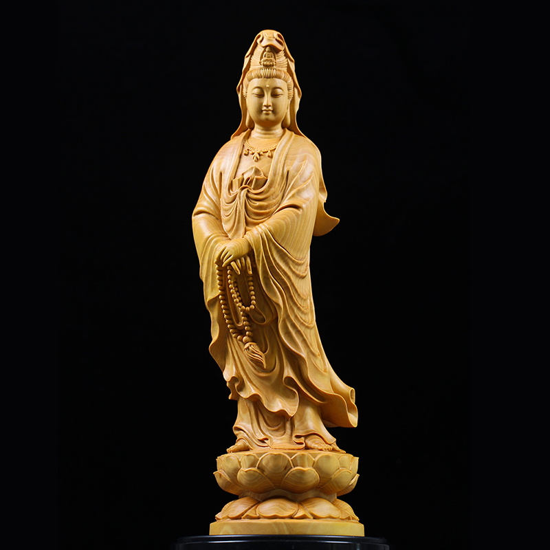 Natural Cypress Guanyin  Buddh - Home Office Feng Shui recension och pris