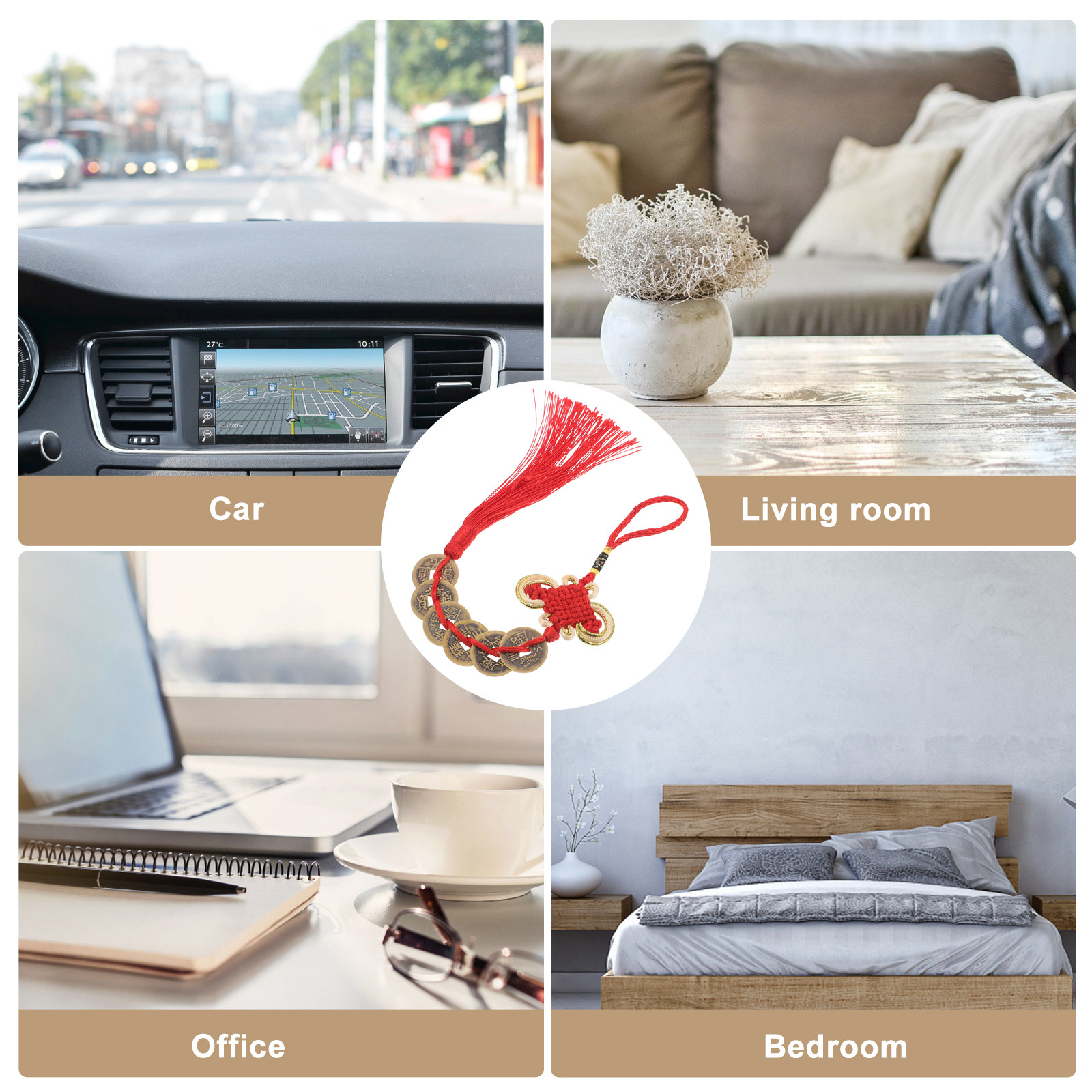 2Pcs Chinese Knot Pendant with - Home Office Feng Shui recension och pris