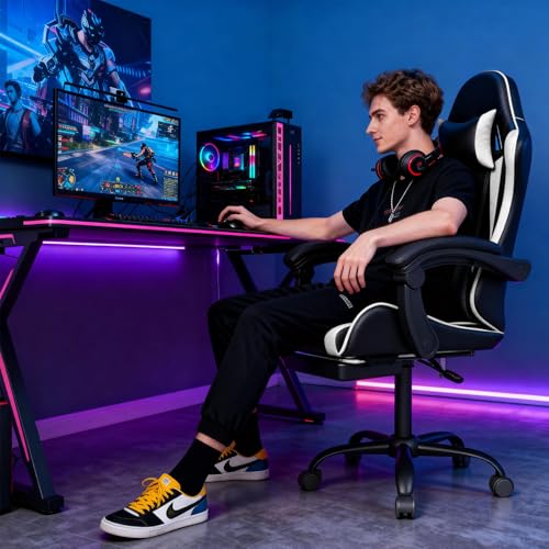 Gaming Chair with Headrest and - Ergonomic Office Chair recension och pris