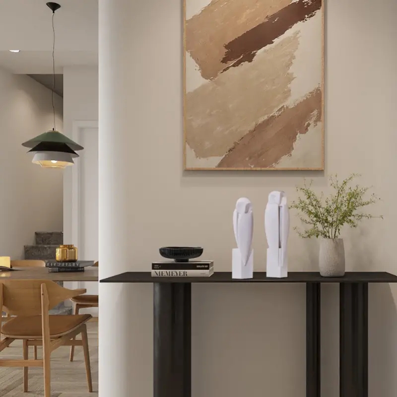 Minimalist Owll Statue Sculptu - Home Office With Bookshelves recension och pris